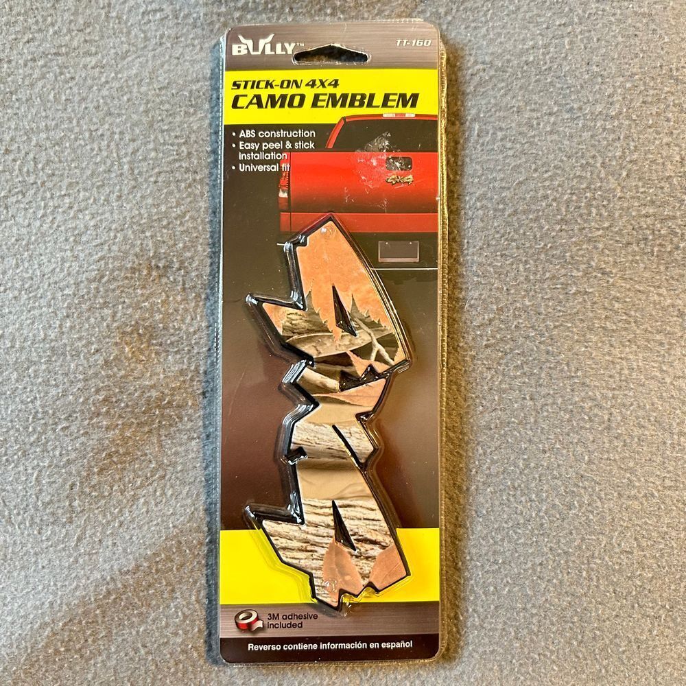 Bully Stick-On 4x4 Camo Emblem for Trucks‎ ABS Construction Universal Fit